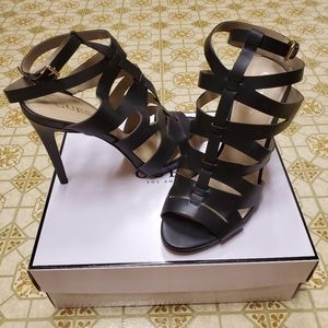 GUESS Black Criss-Cross Strap Heels